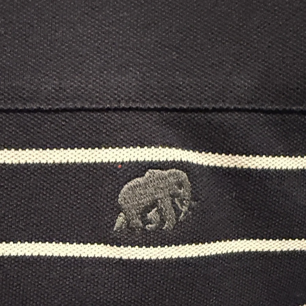 E Banana Republic Navy Polo with White Stripes Casual Office Business Golf
